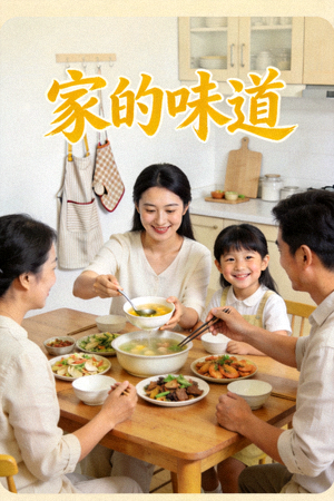 家庭温情剧《家的味道》海报 - 亲情与家庭生活故事
