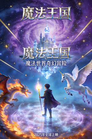 奇幻冒险电影《魔法王国》海报 - 魔法世界奇幻冒险